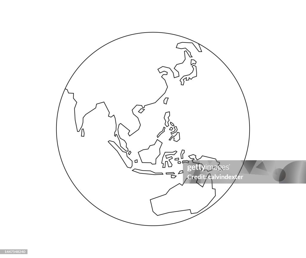 Planet Earth with editable strokes