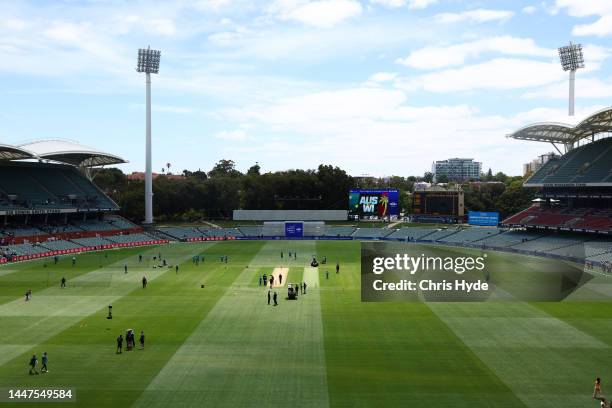 General view prior to the start of day one of the Second Test Match in the series between Australia and the West Indies at Adelaide Oval on December...