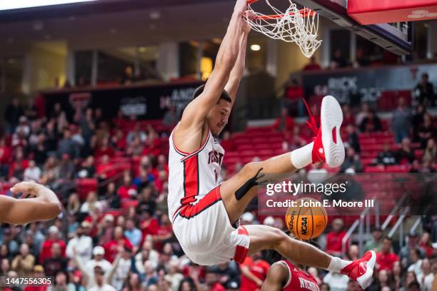 Forward Daniel Batcho of the Texas Tech Red Raiders dunks the ball during the first half against the Nicholls Colonels at United Supermarkets Arena...