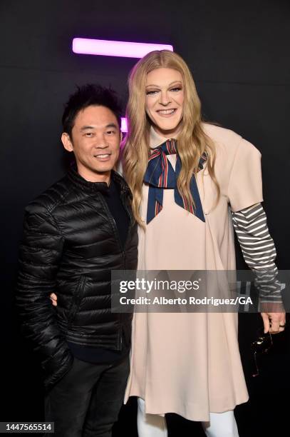 James Wan and Jason Blum attend the Los Angeles Premiere Of Universal Pictures' "M3GAN" at the TCL Chinese Theatre on December 07, 2022 in Hollywood,...