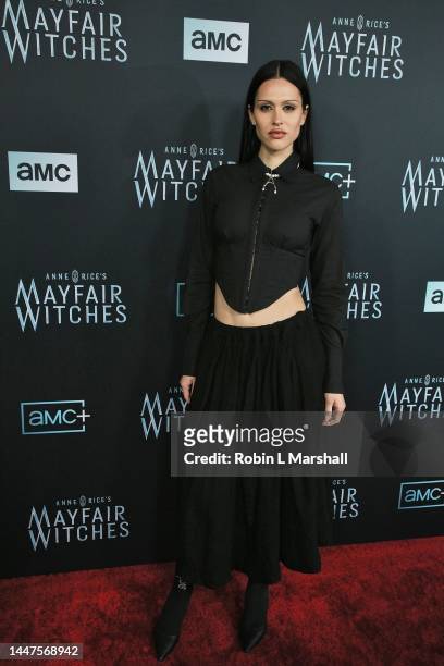 Amelia Gray Hamlin attends the Los Angeles Premiere of AMC Network's "Anne Rice's Mayfair Witches" at Harmony Gold on December 07, 2022 in Los...