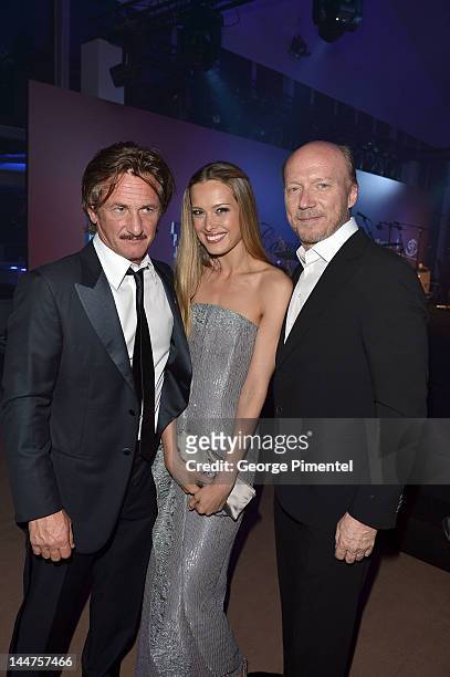 Sean Penn, Petra Nemcova and Paul Haggis attend the Haiti Carnival in Cannes Benefitting J/P HRO, Artists for Peace and Justice & Happy Hearts Fund...