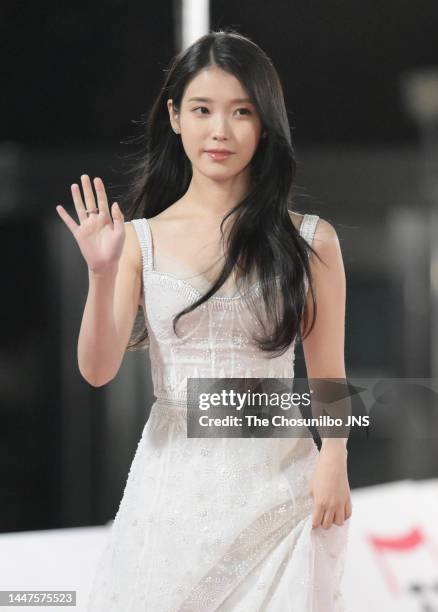Singer IU attends the 43rd Blue Dragon Film Awards at Yeouido KBS Hall on November 25, 2022 in Seoul, South Korea.