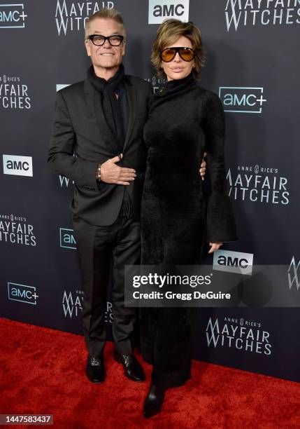 Harry Hamlin and Lisa Rinna attend the Los Angeles Premiere Of AMC Networks "Anne Rice's Mayfair Witches" at Harmony Gold on December 07, 2022 in Los...