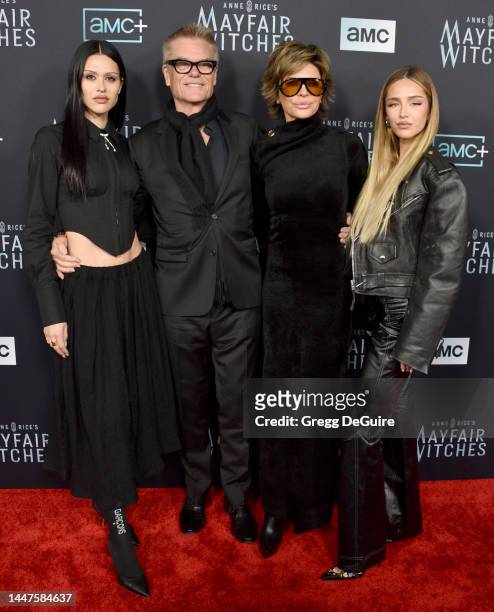 Amelia Gray Hamlin, Harry Hamlin, Lisa Rinna, and Delilah Belle Hamlin attend the Los Angeles Premiere Of AMC Networks "Anne Rice's Mayfair Witches"...