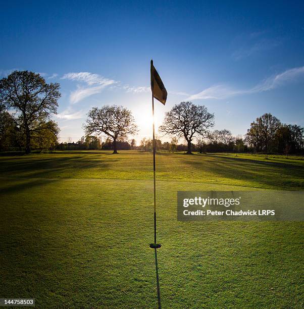 hole on golf course - golf flag stock pictures, royalty-free photos & images