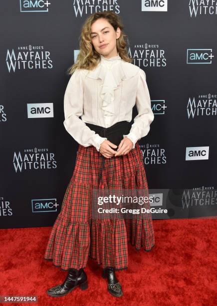 Christie Claude attends the Los Angeles Premiere Of AMC Networks "Anne Rice's Mayfair Witches" at Harmony Gold on December 07, 2022 in Los Angeles,...