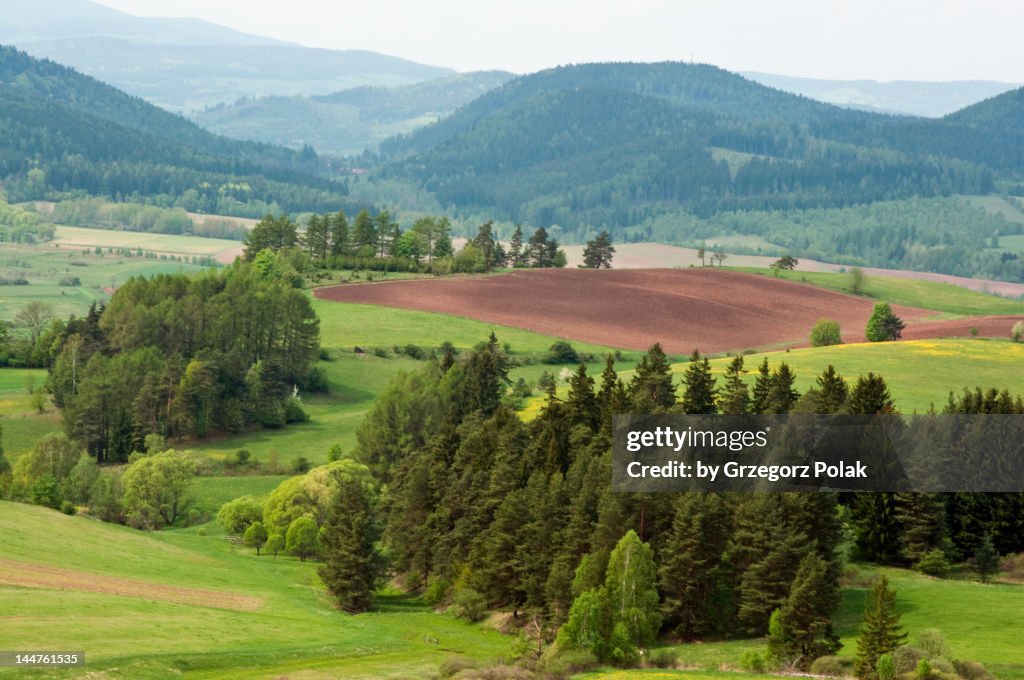 Landscape in Central Sudeten mountains