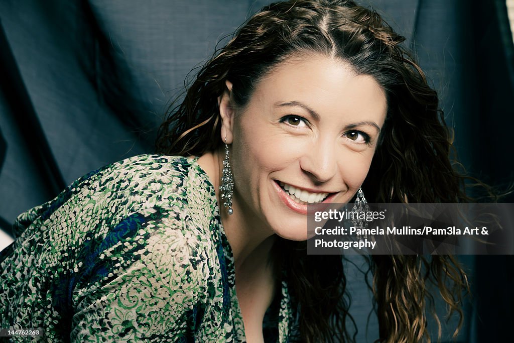 Woman smiling with long hair