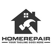 Home repair logo design vector