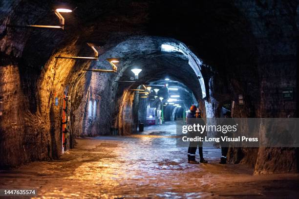 Christmas lights and the worlds largest underground Nativity Scene are prepared for the christmas season, in Zipaquira, Colombia, Deceber 1, 2022.