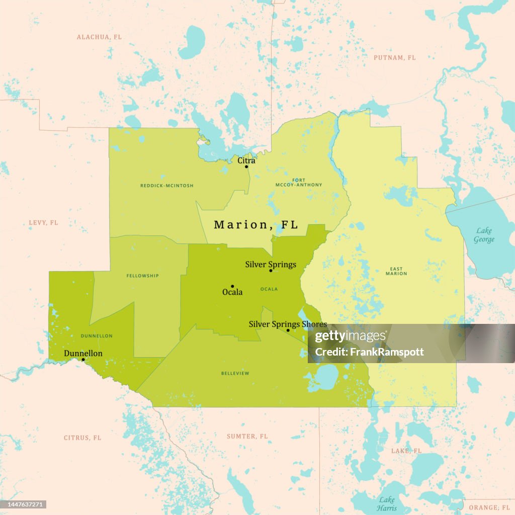 FL Marion County Vector Map Green