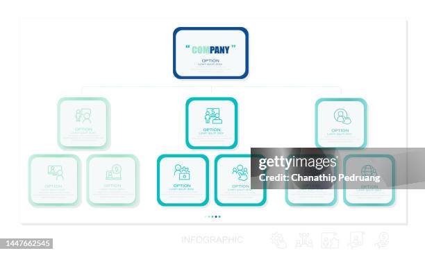 business corporate organization chart stock illustration chart, corporate hierarchy, infographic, icon set, organized group - organisation chart stock illustrations