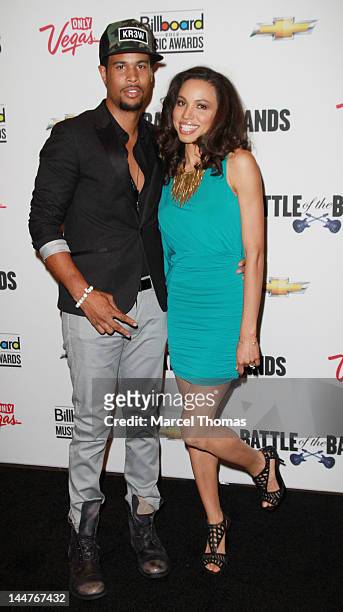 Actress Jurnee Smollett and husband singer Josiah Bell arrive for "Battle of the Bands" at The Joint at the Hard Rock Hotel and Casino on May 18,...