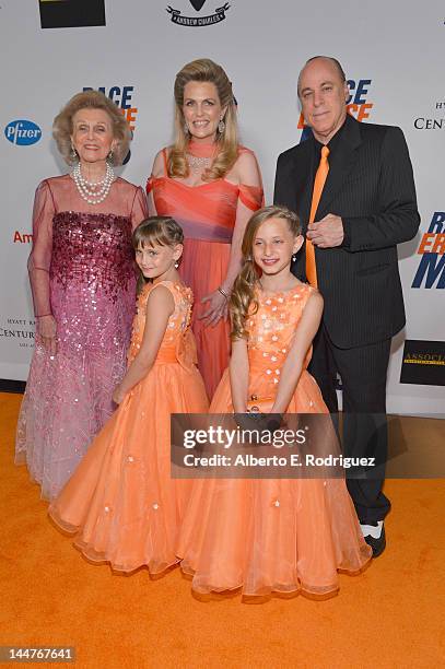 Barbara Davis, Ken Rickel, Nancy Davis, Isabella Rickel and Mariella Rickel arrive at the 19th Annual Race to Erase MS held at the Hyatt Regency...