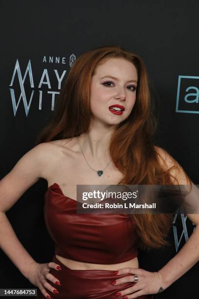 Francesca Capaldi attends the Los Angeles Premiere of AMC Network's "Anne Rice's Mayfair Witches" at Harmony Gold on December 07, 2022 in Los...