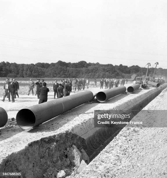 Le chantier de l'oléoduc sud-européen, le 9 juin 1962.