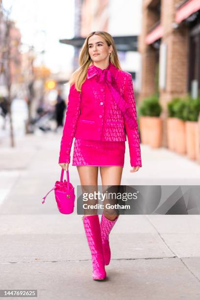 Zoey Deutch is seen in Tribeca on December 08, 2022 in New York City.