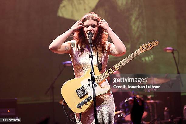 Bethany Cosentino of Best Coast performs at The Wiltern on May 18, 2012 in Los Angeles, California.