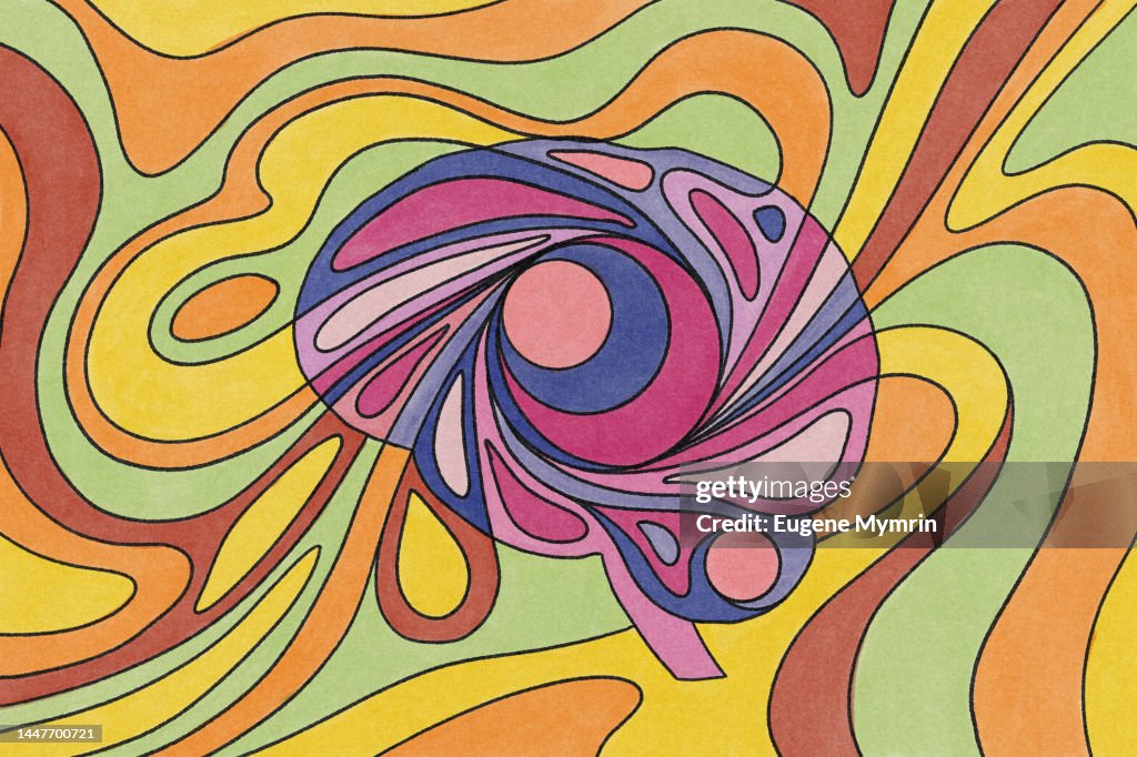 Marker style illustration of brain
