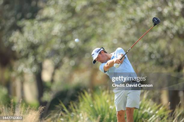 Kevin Kisner of The United States plays a shot during the pro-am as a preview for the 2022 QBE Shootout at Tiburon Golf Club on December 08, 2022 in...