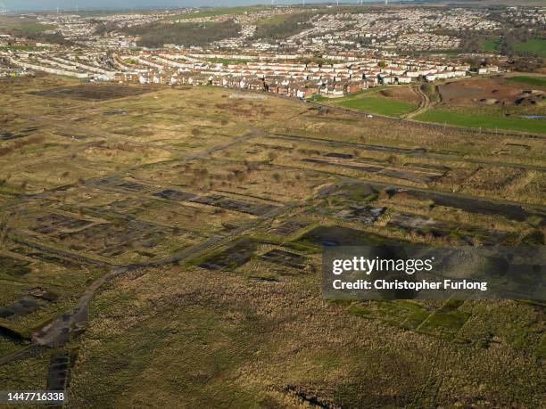 An aerial view of the former Woodhouse Colliery site where West Cumbria Mining have been given approval to once again extract coal on December 08,...