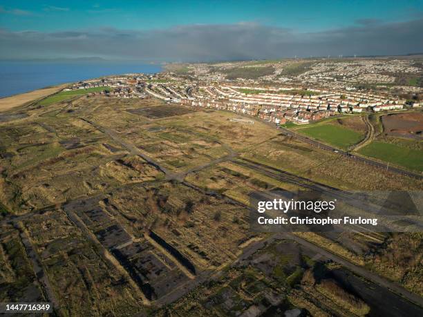 An aerial view of the former Woodhouse Colliery site where West Cumbria Mining have been given approval to once again extract coal on December 08,...