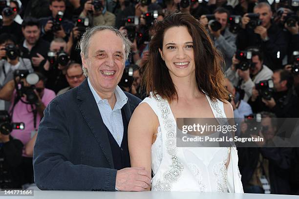 Director Dario Argento and Actress Asia Argento pose at the 'Dario Argento's Dracula 3D' photocall during the 65th Annual Cannes Film Festival at...