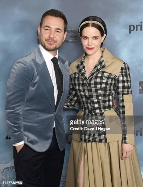 Martin Compston and Emily Hampshire attends "The Rig" Global Premiere at Regent Street Cinema on December 08, 2022 in London, England.