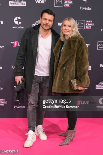 André Tanneberger aka ATB and Anna Tanneberger attend 1 Live Krone 2022 at Jahrhunderthalle on December 08, 2022 in Bochum, Germany.