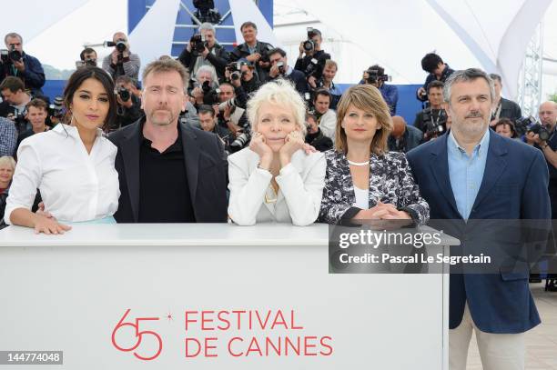 Leila Bekhti, President of the Jury, Tim Roth, Tonie Marshall, Sylvie Pras and Luciano Monteagudo pose at the Jury Un Certain Regard photocall during...