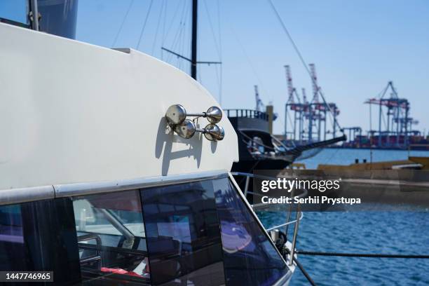 external horn on a yacht - 木管楽器 ストックフォトと画像