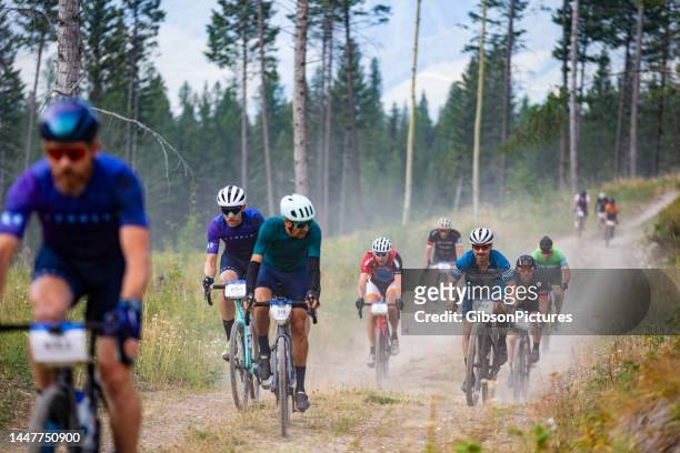 transrockies gravel royale bicycle race - gravel stock pictures, royalty-free photos & images