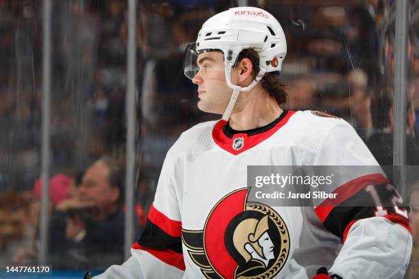 Alex DeBrincat of the Ottawa Senators skates against the New York Rangers at Madison Square Garden on December 2, 2022 in New York City.