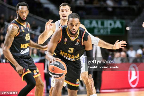 Jordan Loyd of AS Monaco in action during the 2022/2023 Turkish Airlines EuroLeague match between Real Madrid and AS Monaco at Wizink Center on...