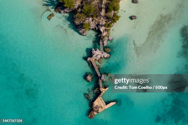 aerial view of sea,sandys,bermuda - bermuda aerial stock pictures, royalty-free photos & images