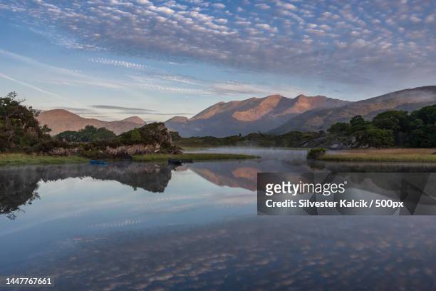 scenic view of lake against sky,upper lake,ireland - killarney lake stock pictures, royalty-free photos & images