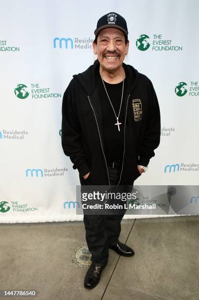 Danny Trejo attends his Feed The Homeless Veterans event at Hope of the Valley Rescue Mission on December 08, 2022 in Van Nuys, California.