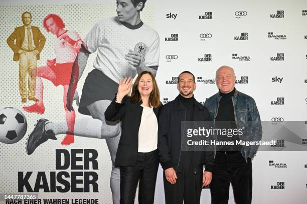 Bettina Mittendorfer, Heinz-Josef Braun and Klaus Steinbacher attend the "Der Kaiser" Premiere at Astor Filmlounge on December 08, 2022 in Munich,...