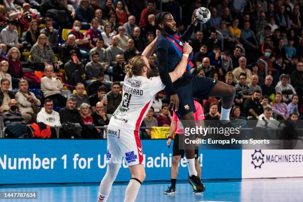 Dika Mem of FC Barcelona in action during the EHF Champions League Group B match between FC Barcelona and Aalborg Handbold at Palau Blaugrana on...