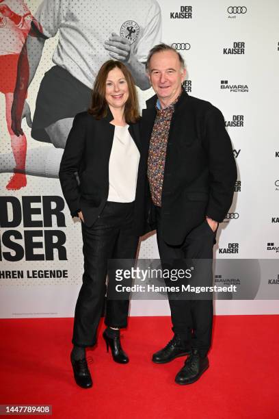 Bettina Mittendorfer and Michael Lerchenberg attend the "Der Kaiser" Premiere at Astor Filmlounge on December 08, 2022 in Munich, Germany.