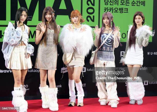 New Jeans arrives at the 2022 Melon Music Awards at Gocheok Sky Dome on November 26, 2022 in Seoul, South Korea.