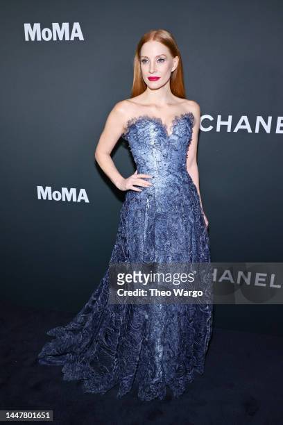 Jessica Chastain attends The Museum of Modern Art's 15th Annual Film Benefit honoring Guillermo Del Toro at The Museum of Modern Art on December 08,...