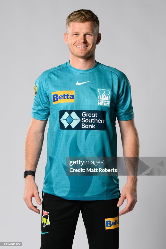 Sam Riling's Sam Billings poses during the Brisbane Heat Big Bash League headshots ...