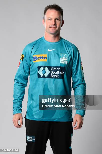 Colin Munro poses during the Brisbane Heat Big Bash League headshots session at Metricon Stadium on December 09, 2022 in Brisbane, Australia.