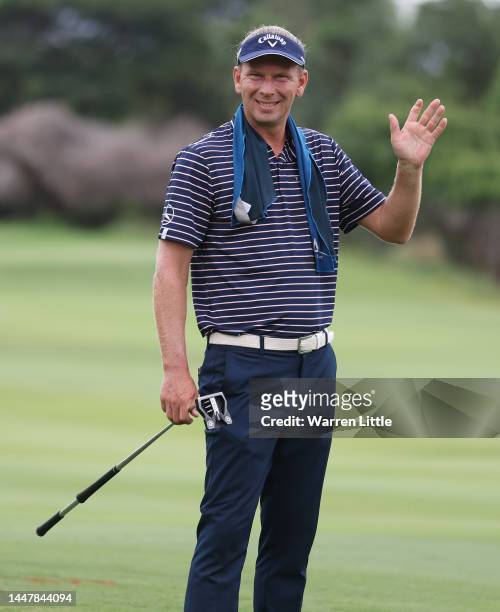 Marcel Siem of Germany in action on the 13th hole during Day Two of the Alfred Dunhill Championship at Leopard Creek Country Club on December 09,...