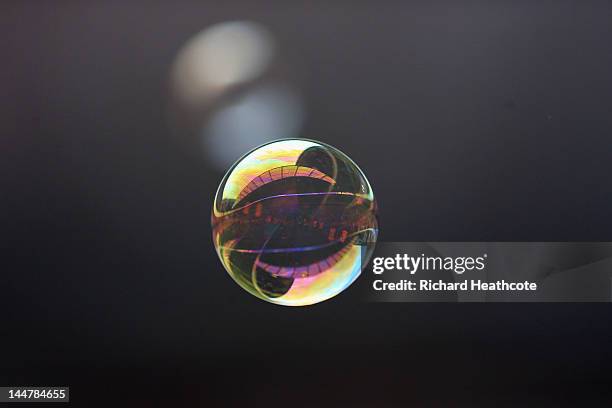 Bubble floats over the pitch during the npower Championship Playoff Final between West Ham United and Blackpool at Wembley Stadium on May 19, 2012 in...