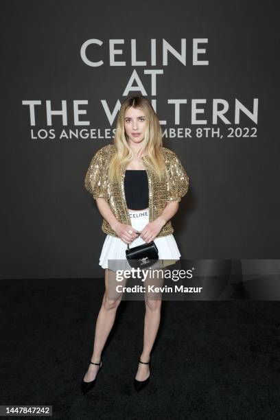 Emma Roberts attends Celine at The Wiltern on December 08, 2022 in Los Angeles, California.