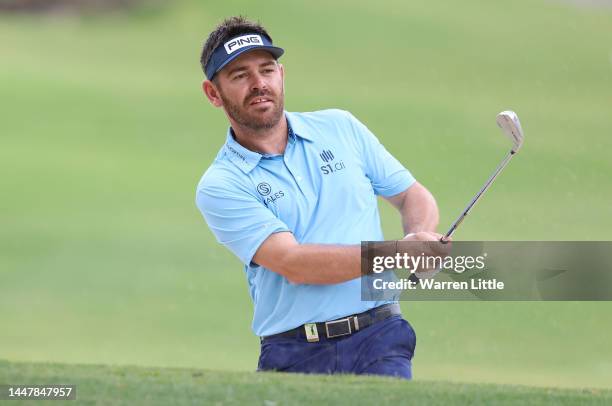 Louis Oosthuizen of South Africa plays his second shot h13during Day Two of the Alfred Dunhill Championship at Leopard Creek Country Club on December...