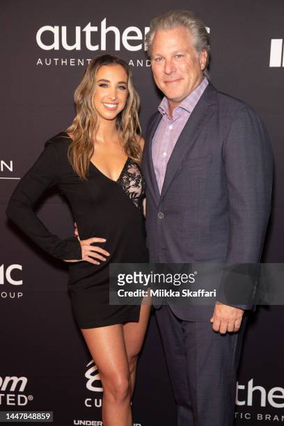 Katie Austin and Ross Levinsohn arrive at 2022 Sports Illustrated Sportsperson Of The Year Awards at The Regency Ballroom on December 08, 2022 in San...